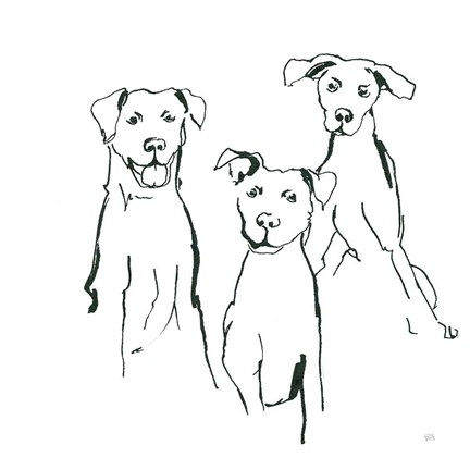 Framed Lovable Mutts I Print