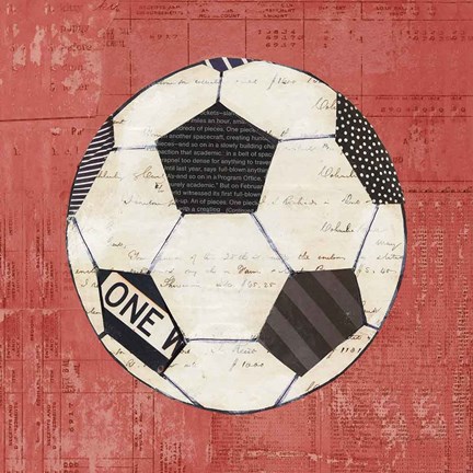 Framed Play Ball III Red Print