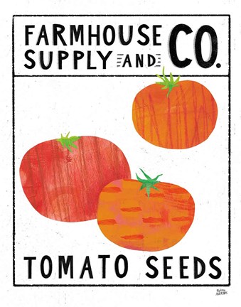 Framed Kitchen Garden Seed Packet III Print