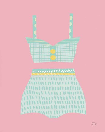 Framed Bathing Beauties IV Pastel Print