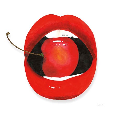 Framed Cherry Lips Print