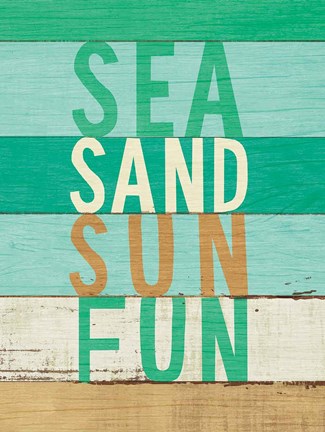 Framed Beachscape Inspiration VIII Greeb Print