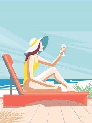 Framed South Beach Sunbather I Print