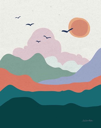 Framed Hills and Valleys II Print