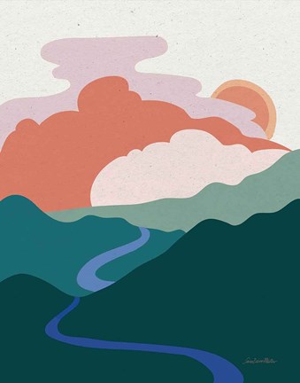 Framed Hills and Valleys I Light Print