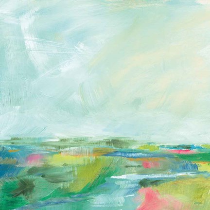 Framed Colorful Horizon Square I Print