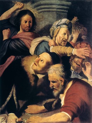 Framed Christ Drives the Money-Changers from the Temple, 1626 Print
