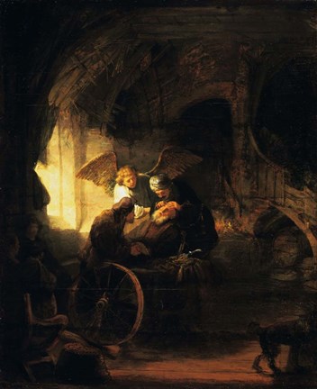 Framed Tobias Returns Sight to His Father, 1636 Print