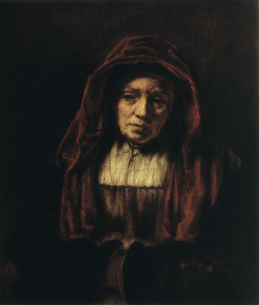 Framed Portrait of an Old Woman, 1654 Print