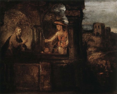 Framed Christ and the Woman of Samaria, 1659 Print