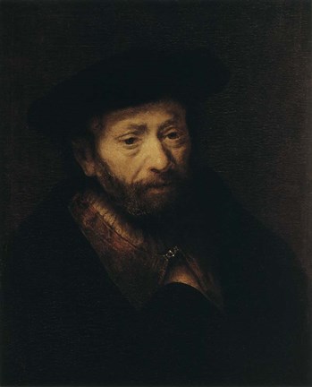 Framed Portrait of an Old Man, 17th century Print