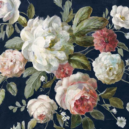 Framed Gifts from the Garden Navy Crop Print