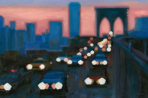 Framed Brooklyn Bridge Evening Print