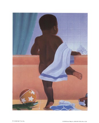 Framed Bath Time Boy Print