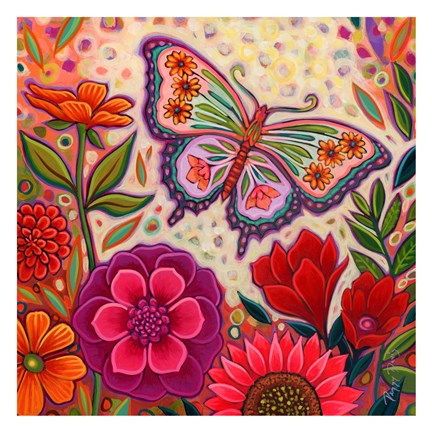 Framed Butterfly Floral Print