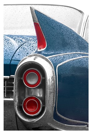 Framed 1960 Blue Cadillac Print