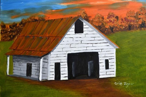 Framed White Barn 2 Print