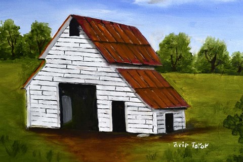 Framed White Barn 4 Print