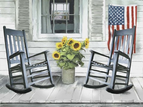 Framed All American Seaside Porch Print