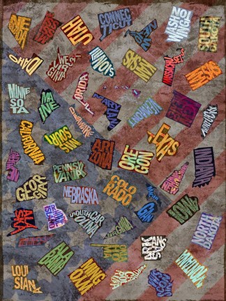 Framed State Toss Print