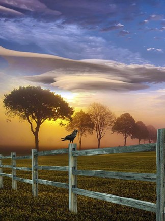 Framed Sundown Landscape Print