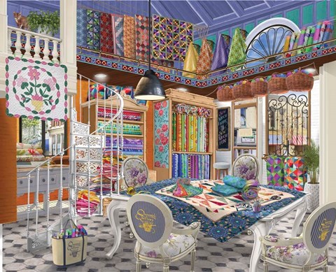 Framed Queenie's Quiltery Print