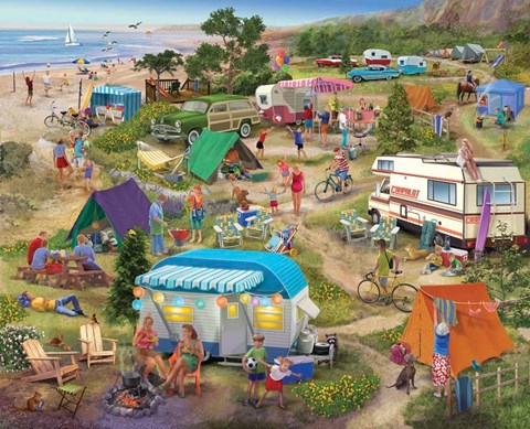 Framed Seaside Cramped Grounds Print