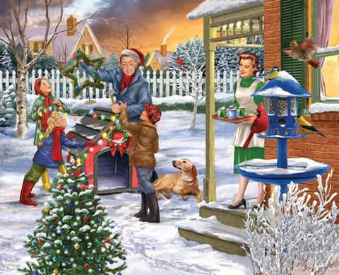 Framed Decking the Doghouse Print