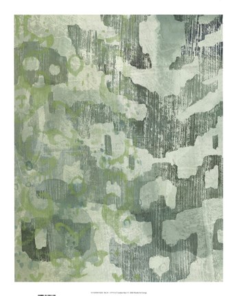 Framed Celadon Ikat I Print