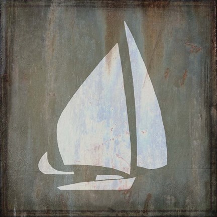 Framed Rusty Sign Sailboat Print