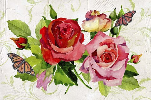 Framed Romantic Red Roses Print
