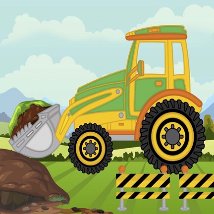 Framed Construction Fun B Print