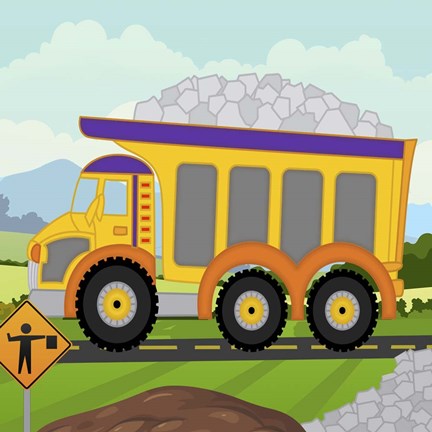 Framed Construction Fun D Print