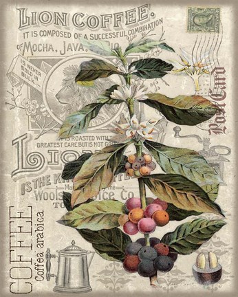 Framed Lion Coffee Print