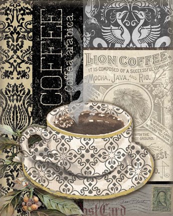 Framed Lion Coffee B Print