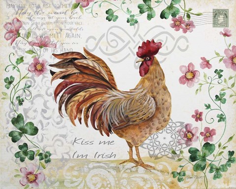 Framed Seasonal Rooster 3 Print
