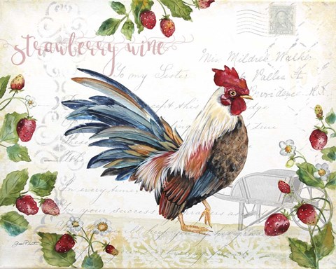 Framed Seasonal Rooster 6 Print