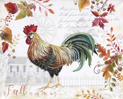 Framed Seasonal Rooster 11 Print