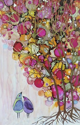 Framed L&#39;ombre Des Cerisiers Print