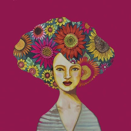 Framed Tournesols (Fushia) Print