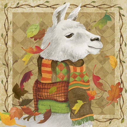 Framed Fall Llama 2 Print
