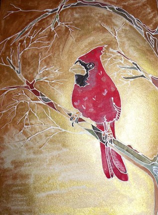 Framed Golden Cardinal Print