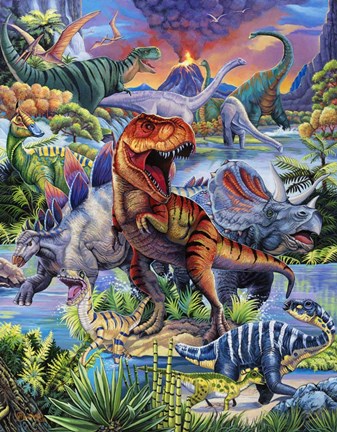 Framed Dinosaurs Print