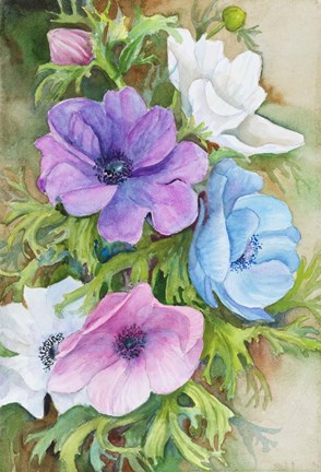 Framed Pastel Anemones Print