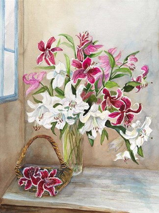 Framed Lilacs in a Vase Print