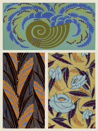 Framed Art Deco Florals VI Print