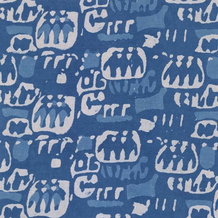 Framed Blue Batik I Print