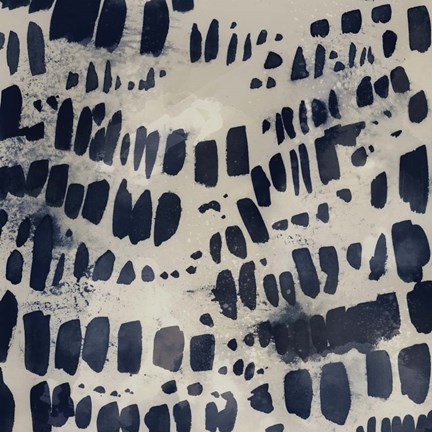 Framed Indigo Markings I Print