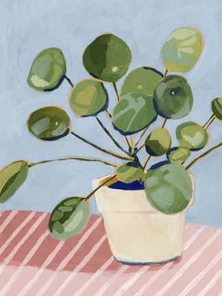 Framed Plant on Pink I Print