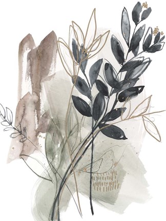 Framed Bundled Leaves I Print